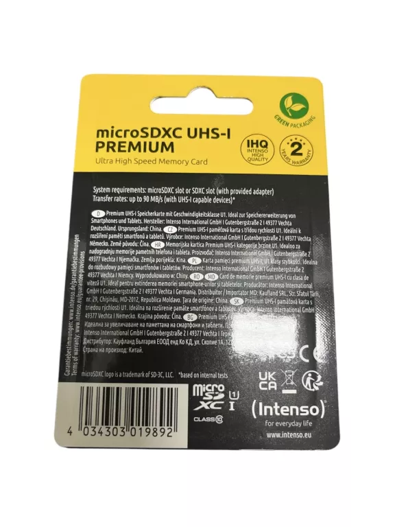 KARTA PAMIĘCI MICRO-SD Z ADAPTEREM INTENSO 128