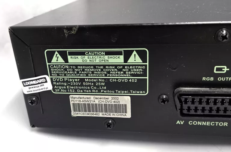 ODTWARZACZ DVD CYBERHOME CH-DVD 402