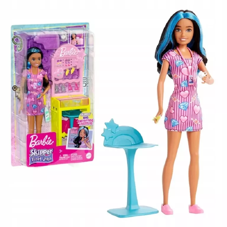 BARBIE LALKA SKIPPER PRZEKŁUWANIE USZU ZESTAW 3+