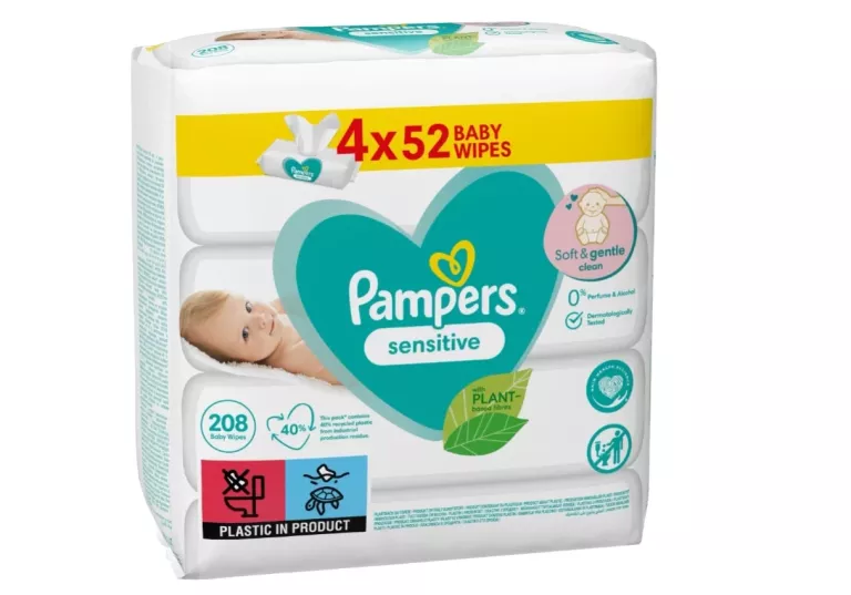 CHUSTECZKI NAWILŻANE PAMPERS SENSITIVE 4 X 52 SZT