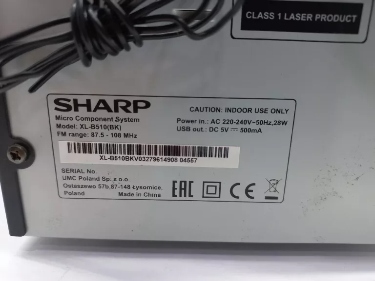 MINI WIEŻA SHARP XL-B510BK