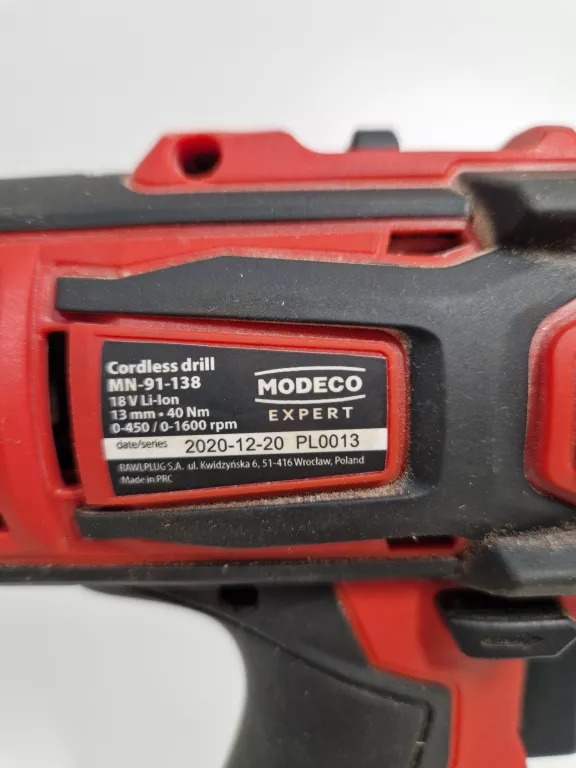 WKRĘTARKA MODECO MN-91-138 18V 2XAKU ŁADOWARKA WALIZKA