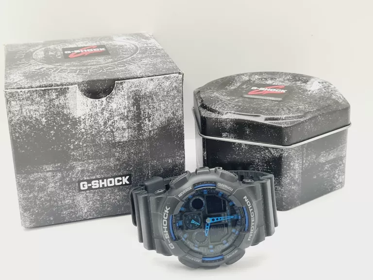 ZEGAREK SPORTOWY CASIO G-SHOCK ORIGINAL GA-100-1A2ER CZARNO-NIEBIESKI