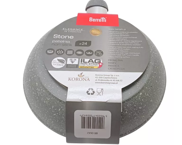 PATELNIA Z POWŁOKĄ KAMIENNĄ 24CM STONE BERRETTI