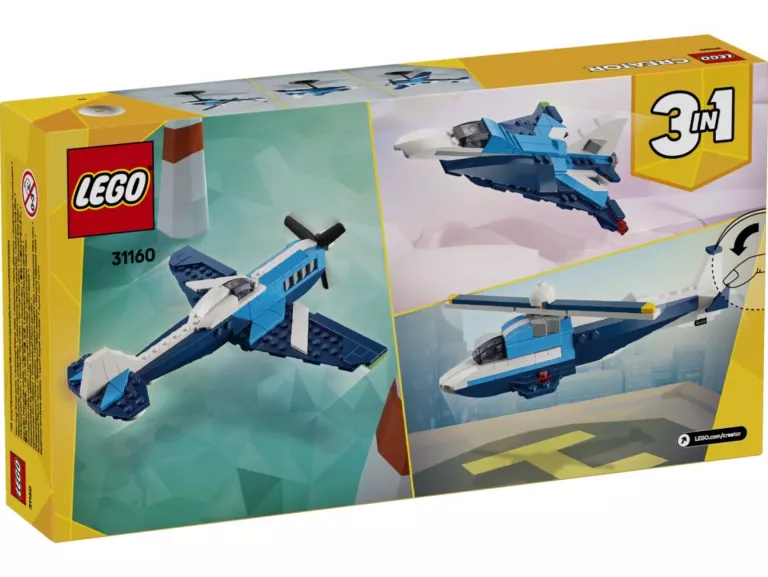 LEGO CREATOR 3 W 1 STATEK POWIETRZNY: SAMOLOT WYŚCIGOWY 31160