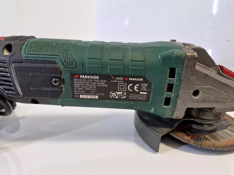 SZLIFIERKA KĄTOWA 1200W PWS 125 I8 PARKSIDE Z REGULACJĄ