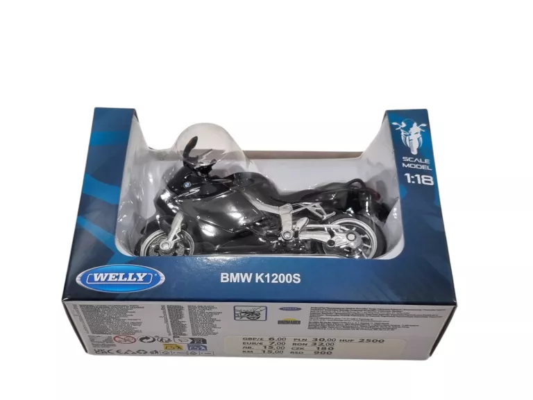 MODEL MOTOCYKLA BMW K1200S W SKALI 1:18