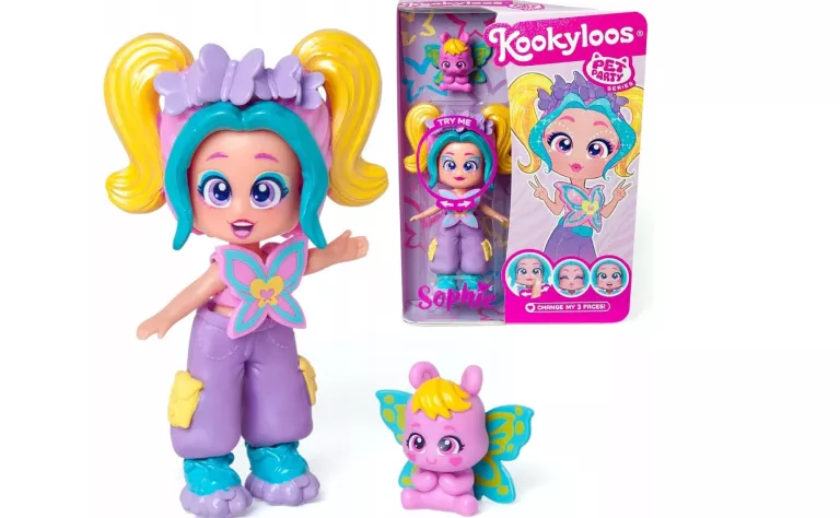 KOOKYLOOS LALKA LALECZKA SOPHIE SERIA PET PARTY MOTYL