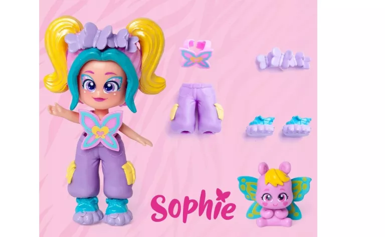 KOOKYLOOS LALKA LALECZKA SOPHIE SERIA PET PARTY MOTYL