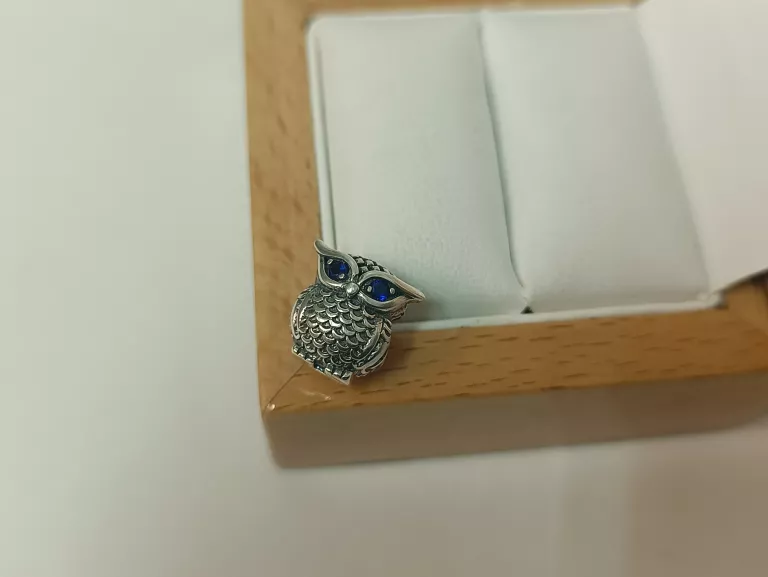 PIĘKNY SREBRNY CHARMS PANDORA PR 925 SOWA