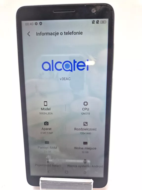 SMARTFON ALCATEL 1B 2020 2 GB / 32 GB 4G (LTE) CZARNY