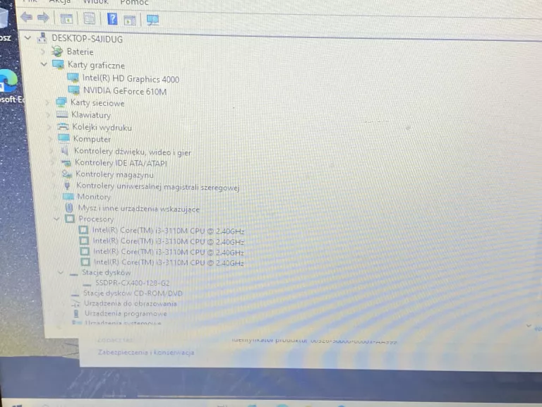 LAPTOP 15,6 " LENOVO G580 8GB/WIN10/128GB/I3