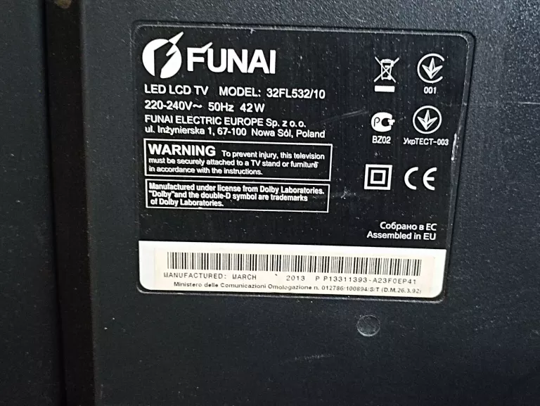 TELEWIZOR FUNAI 32FL532/10 32'' CZARNY