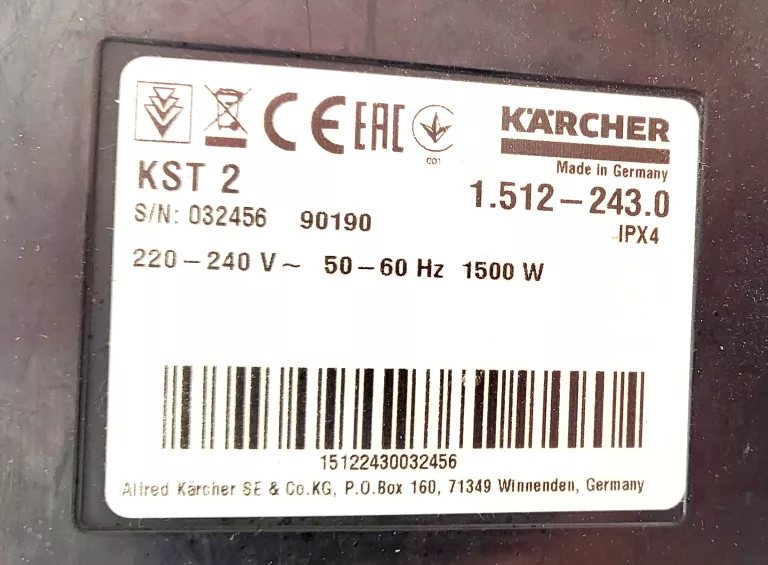 PAROWNICA MYJKA KARCHER KST 2 1.512-243.0