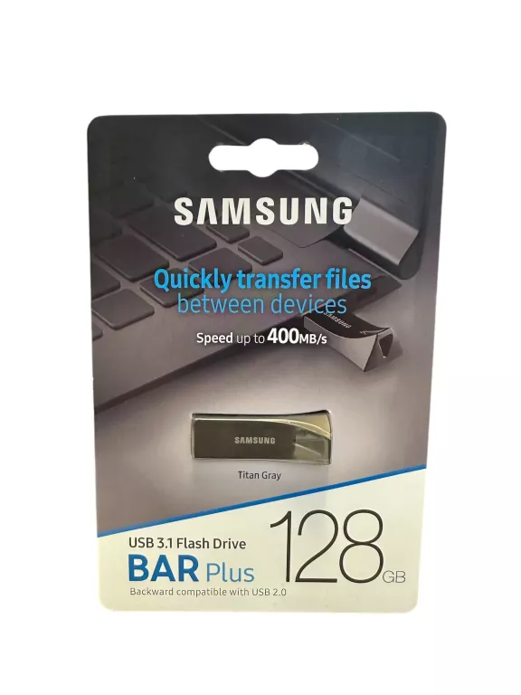 PAMIĘĆ USB SAMSUNG BAR PLUS 128GB USB 3.1 TITAN GRAY 400 MB/S