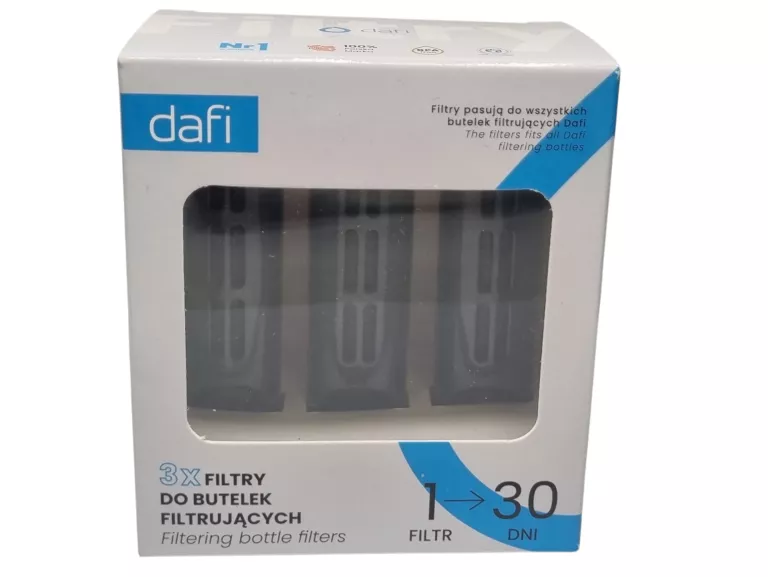 FILTRY DAFI DO BUTELEK FILTRUJĄCYCH 3 SZT. CZARNE