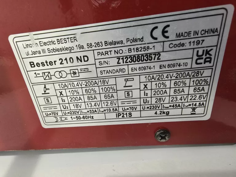 SPAWARKA INWERTOROWA BESTER 210-ND KARTON