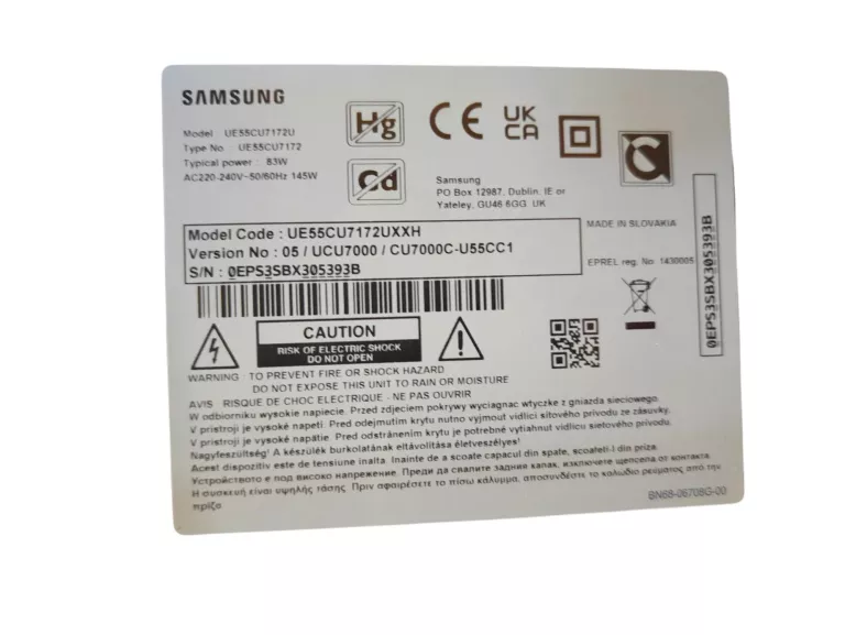 TELEWIZOR LED SAMSUNG UE55CU7172UXXH 55' 4K SMART