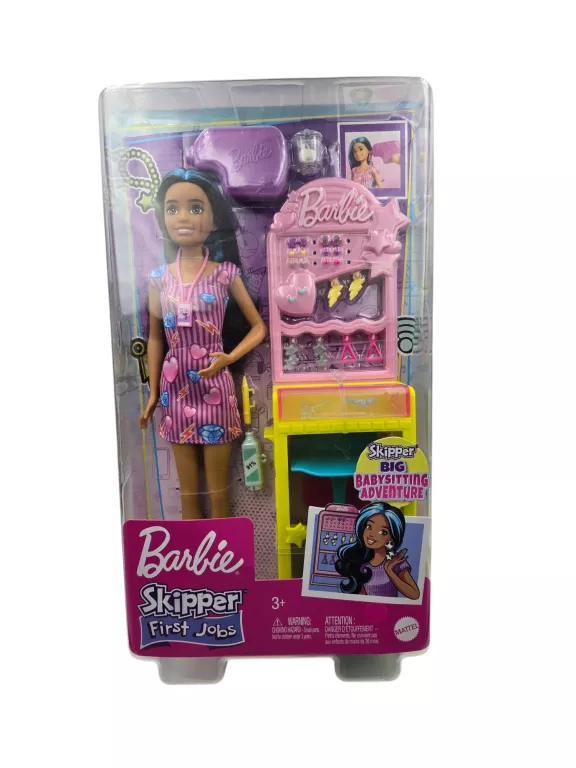 BARBIE LALKA SKIPPER PRZEKŁUWANIE USZU ZESTAW 3+