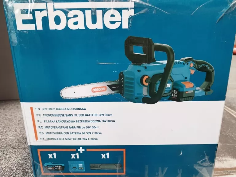 PIŁA ŁAŃCUCHOWA PILARKA AKUMULATOROWA ERBAUER 36 V 30 CM AKUMULATOR 4/8 AH