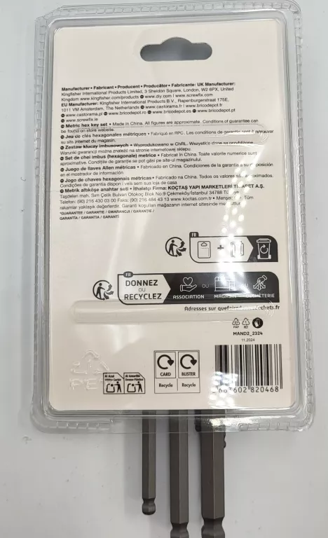 KLUCZE IMBUSOWE MAGNUSSON 9 SZTUK