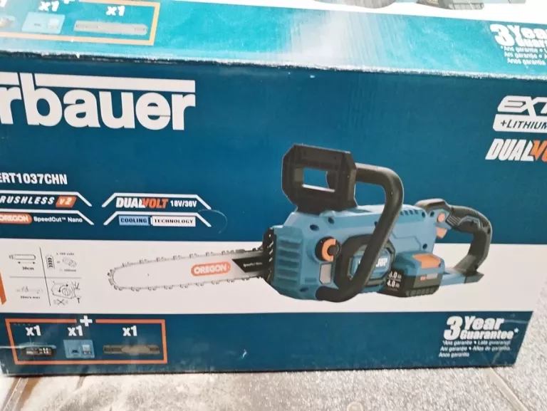 PIŁA ŁAŃCUCHOWA PILARKA AKUMULATOROWA ERBAUER 36 V 30 CM AKUMULATOR 4/8 AH