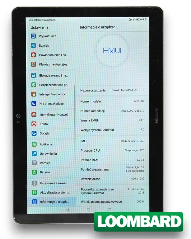 TABLET HUAWEI MEDIAPAD T3 10 2/16 GB 4G LTE