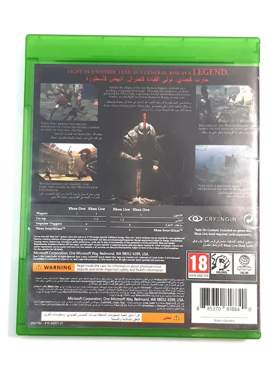 XBOX ONE RYSE SON OF ROME