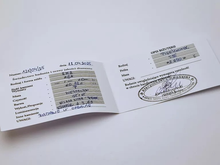 ZŁOTY PIERŚCIONEK Z DIAMENTAMI 0,12CT BIAŁE ZŁOTO 2,65G PR.585 ROZ.14