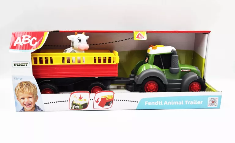 TRAKTOR Z PRZYCZEPĄ I KRÓWKĄ DICKIE TOYS FENDT / 2041150112KI