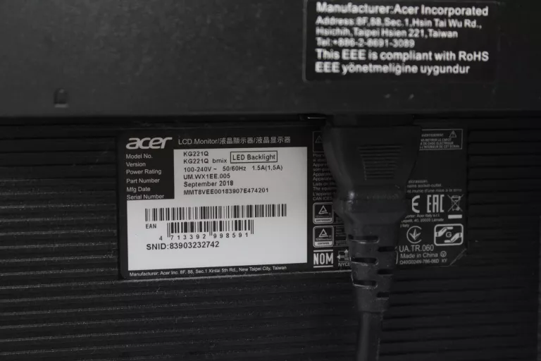 MONITOR ACER KG221QBMIX
