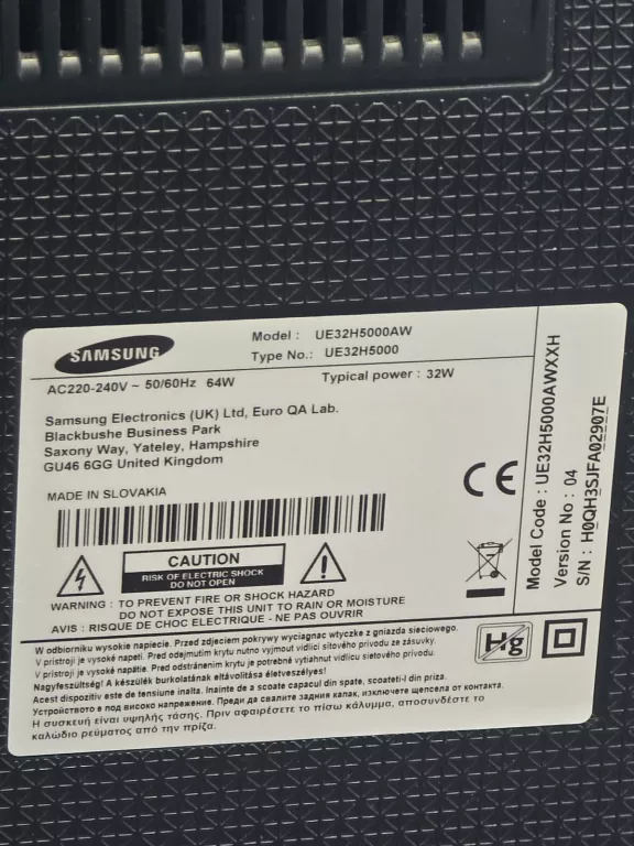 TELEWIZOR SAMSUNG UE32H5000AU B/PILOTA