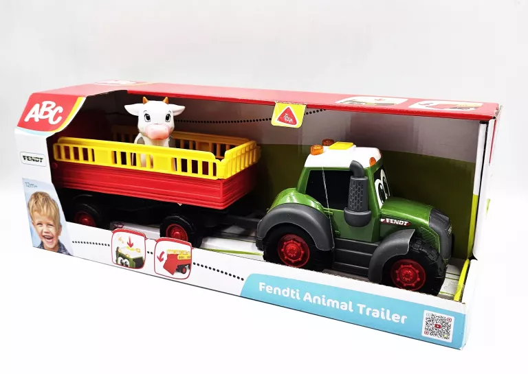 TRAKTOR Z PRZYCZEPĄ I KRÓWKĄ DICKIE TOYS FENDT / 2041150112KI