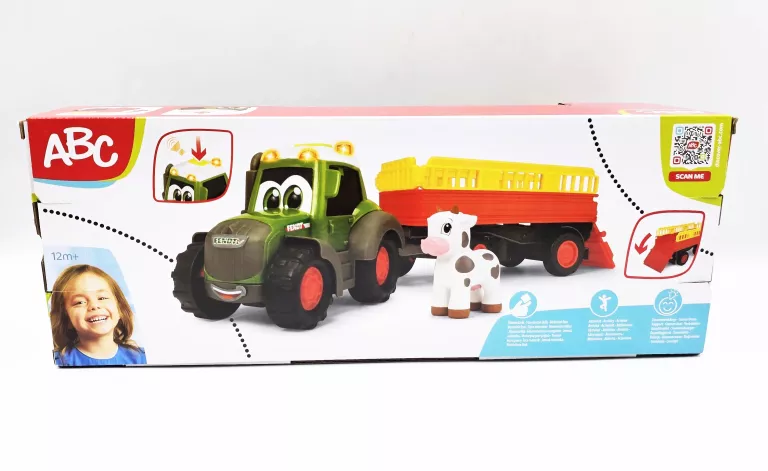 TRAKTOR Z PRZYCZEPĄ I KRÓWKĄ DICKIE TOYS FENDT / 2041150112KI
