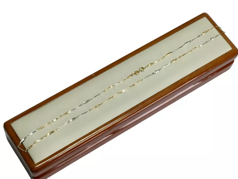 ZŁOTY ŁAŃCUSZEK BIAŁE ORAZ ŻÓŁTE ZŁOTO 2,24G 750 45CM
