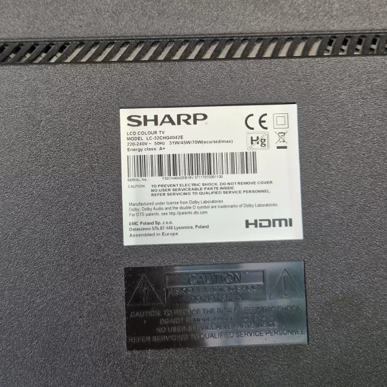 TELEWIZOR SHARP LC-32CHG4042E 32" HD READY + PILOT