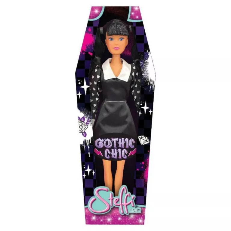 LALKA STEFFI LOVE GHOTIC CHIC LALKA SIMBA 30CM CZARNE UBRANKO