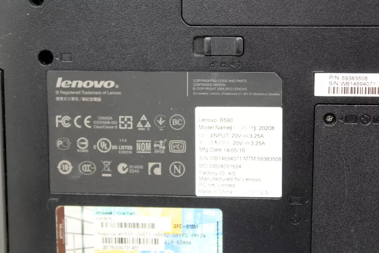 LAPTOP LENOVO B590 4/512GB I3