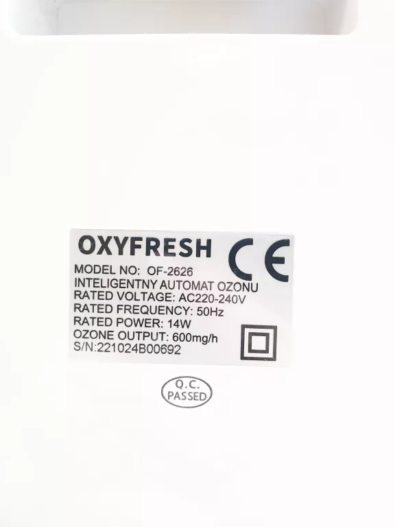 AUTOMATYCZNY AUTOMAT OZONY OXYFRESH