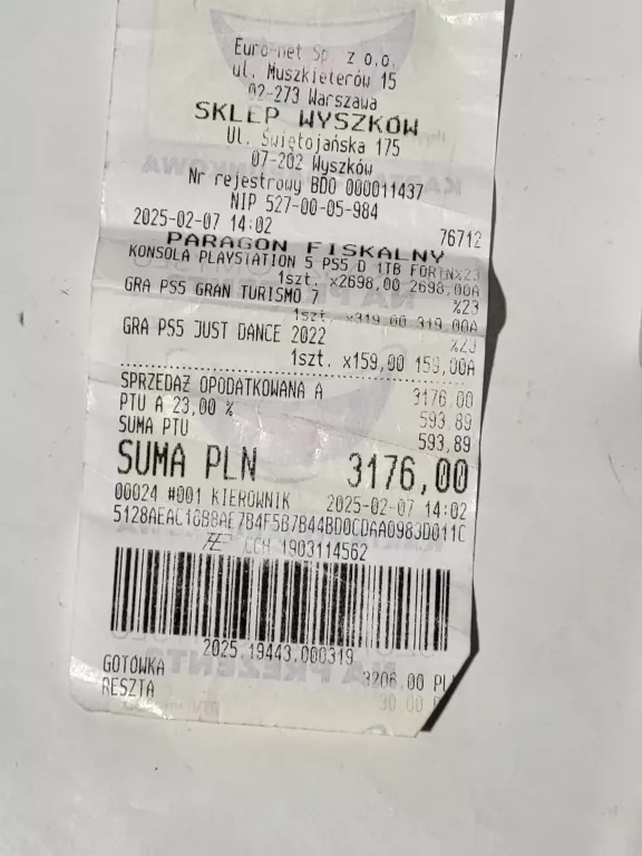 KONSOLA PS5 SLIM + PAD Z NAPĘDEM GWARANCJA EURO RTV AGD ! JAK NOWA!