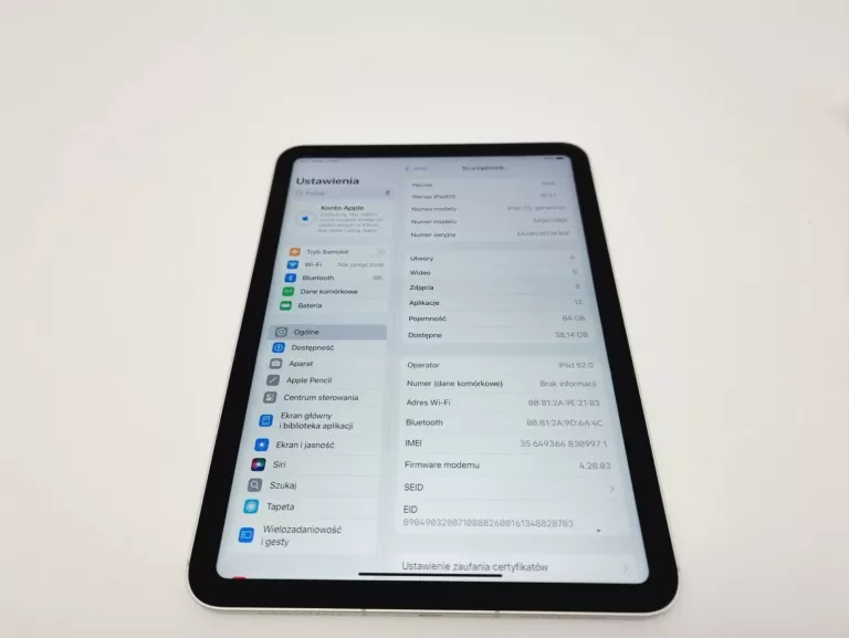 TABLET APPLE IPAD 10,9" WI-FI + CELLULAR 64GB (10.GEN) 2022