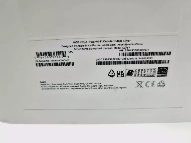 TABLET APPLE IPAD 10,9" WI-FI + CELLULAR 64GB (10.GEN) 2022
