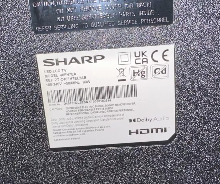TELEWIZOR LED 40" SHARP 40FG4EA GWARANCJA!