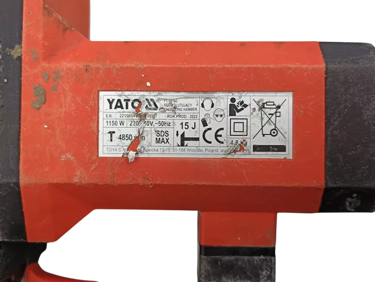 MŁOT DŁUTUJĄCY YT-82133 15J 4,8KGW SDS-MAX