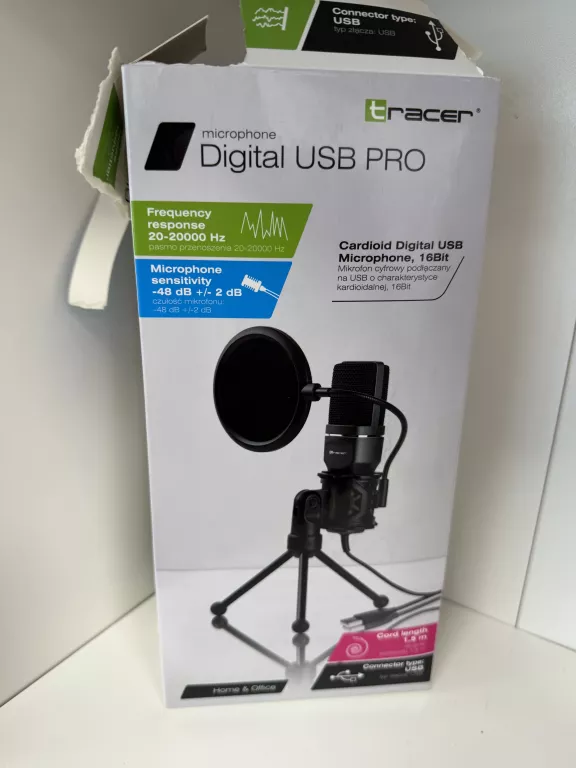 MIKROFON TRACER DIGITAL USB PRO STUDYJNY GAMINGOWY