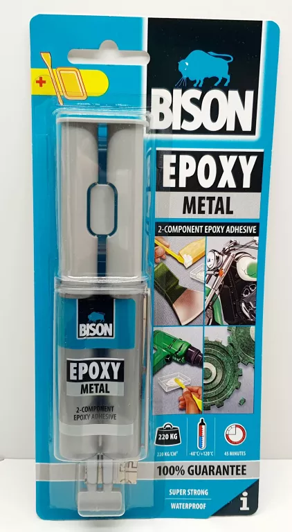 KLEJ REPERACYJNY DWUSKŁADNIKOWY BISON EPOXY METAL 24 ML