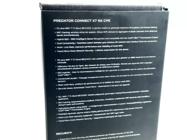 ROUTER ACER PREDATOR CONNECT X7 5G 802.11BE (WI-FI 7)