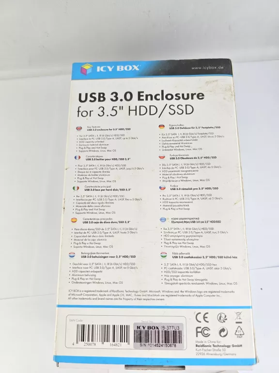 OBUDOWA ZEWNĘTRZNA DO DYSKÓW 3,5" ICY BOX IB-377U3