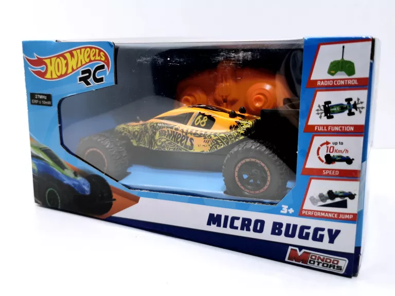 HOT WHEELS R/C MICRO BUGGY. POJAZD ZDALNIE STEROWANY POMARAŃCZOWY