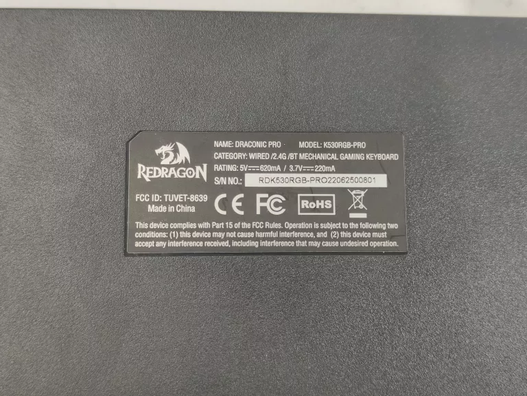 KLAWIATURA MECHANICZNA REDRAGON K530 DRACONIC PRO K530RGBPRO